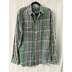 Polo By Ralph Lauren Men's Long Sleeve Button Down Sz Xl Green & Navy‎